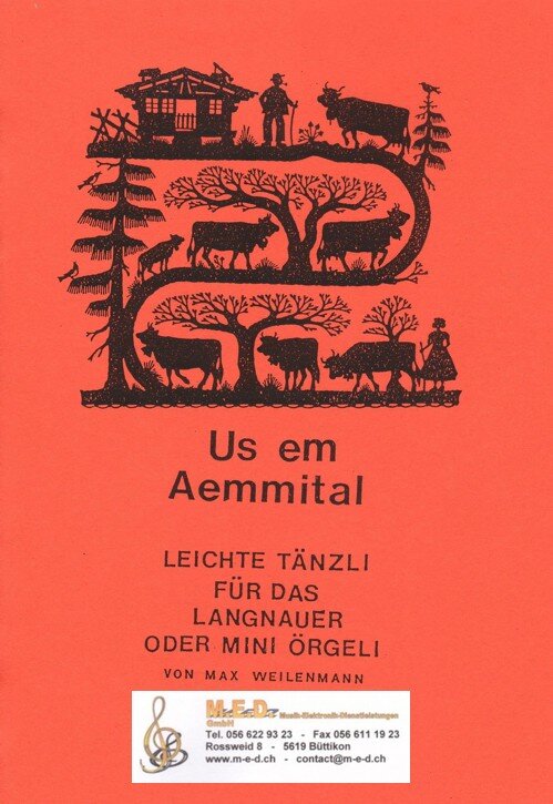 Us em Aemmital (Mini-Örgelinoten) Mini-Örgeli/Langnauer im Griffschrift-Notensystem.